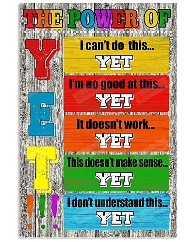 The Power Of Yet Poster Canvas, Motivational Poster Canvas, Classroom Poster Canvas