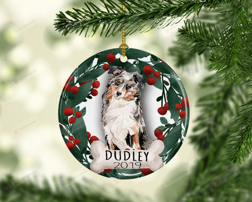 Personalized Australian Shepherd Ornament, Gifts For Australian Shepherd Dog Owners Ornament, Christmas Gift Ornament