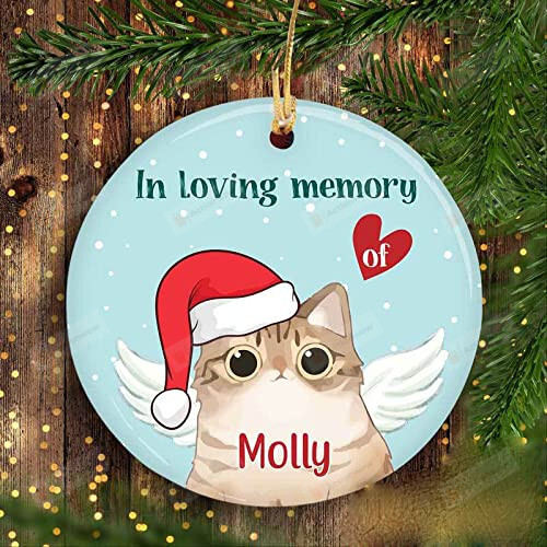 Personalized In Loving Memory Of Cat Memorial Circle Christmas Ornament Pet Memorial Photo Ornament, Pet Sympathy Gifts - Keepsake Loss Of Pet