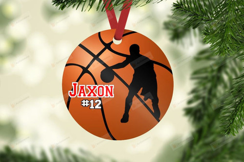 Personalized Basketball Player Ornament, Gift For Basketball Player Ornament, Basketball Lover Gift Ornament