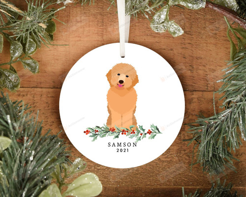 Personalized Labradoodle Dog Ornament, Gifts For Dog Owners Ornament, Christmas Gift Ornament