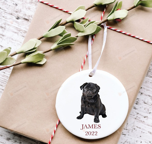 Personalized Pug Dog Ornament, Gifts For Dog Owners Ornament, Pug Lover Gifts Ornament