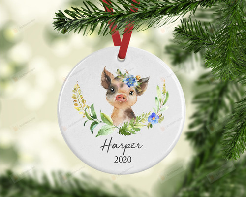 Personalized First Christmas Ornament, Gifts For Pig Lovers Ornament, Christmas Gift Ornament