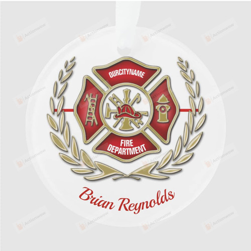 Firefighter Maltese Cross Personalized Ornament House Decoration Christmas Tree Hanging Ornament Gifts On Christmas Firefighters' Day