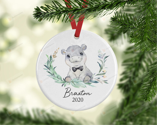 Personalized Hippopotamus Ornament, Gifts For Hippopotamus Ornament, Christmas Gift Ornament