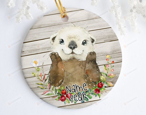 Personalized Otter Ornament Holiday Decorations Custom Wildlife Ornament Christmas Ornament Christmas Tree Decoration Hanging Decoration