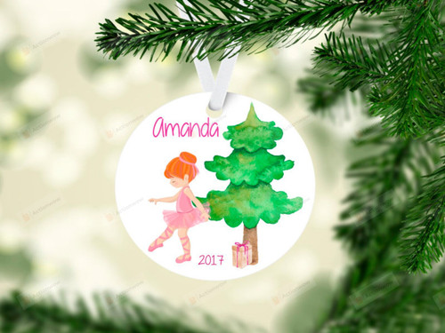 Personalized Ballet With Christmas Tree Ornament, Gift For Ballet Lovers Ornament, Christmas Gift Ornament