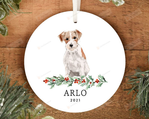 Personalized Wire Haired Jack Russell Christmas Ornament Jack Russell Terrier Cream Poodle Dog Ornament Custom Ornament Hanging Decoration Christmas Tree Ornament
