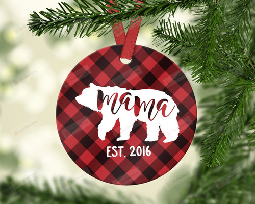 Personalized Mama Bear Ornament, Gifts For Bear Lovers Ornament, Christmas Gift Ornament