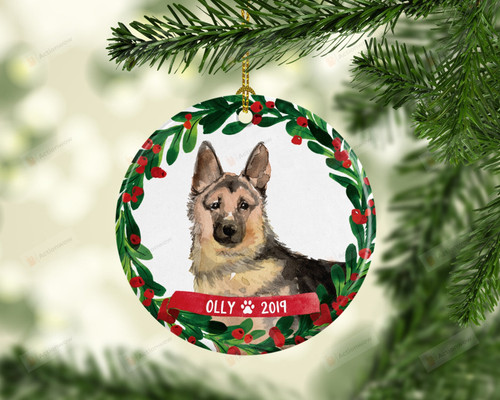 Personalized German Shepard Ornament, Dog Lover Ornament, Christmas Gift Ornament