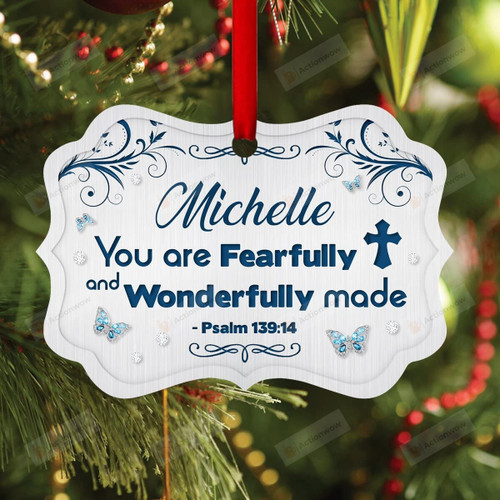 Christian You Are Fearfully And Wonderfully Made Ornament Benelux Aluminum Ornament Christmas Tree Ornament Keepsake Thanksgiving Birthday Christmas Party Decoration Crafts Hanging