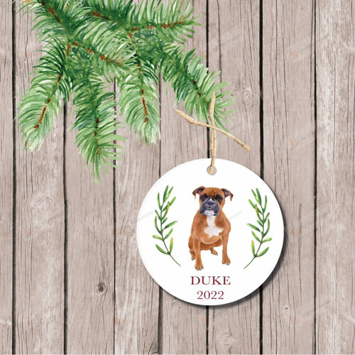 Personalized Boxer Dog Ornament, Gifts For Dog Owners Ornament, Boxer Lover Gifts Ornament
