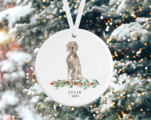 Personalized Weimaraner Dog Ornament, Gifts For Dog Owners Ornament, Christmas Gift Ornament