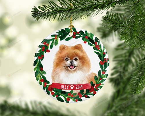 Personalized Pomeranian Dog Ornament, Gifts For Dog Owners Ornament, Christmas Gift Ornament
