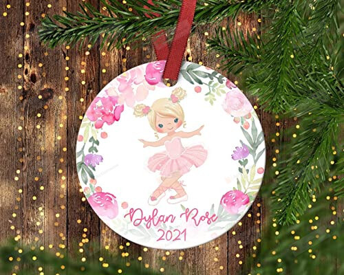 Personalized Girl's Dancing Ballerina Christmas Ornament, Sport Kids Christmas Ornament Custom Name Funny Baby Gifts For Men Women Kids Ornament, Christmas Tree Decoration