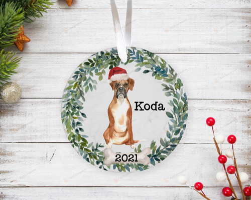 Personalized Boxer Ornament, Gifts For Boxer Dog Owners Ornament, Christmas Gift Ornament