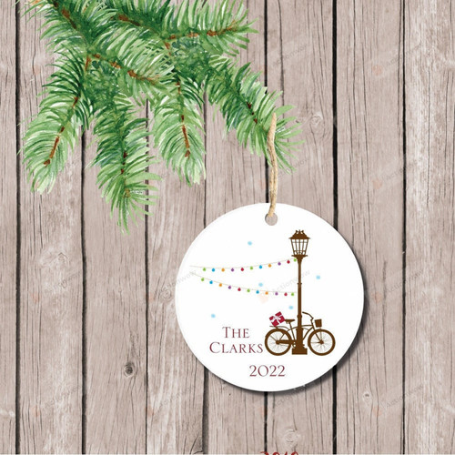 Personalized Bicycle Christmas Ornament, Gift For Bicyclist Ornament, Christmas Gift Ornament