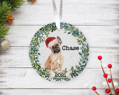 Personalized French Bulldog Christmas Ornament, Gifts For Frenchie Dog Lovers Ornament, Christmas Gift Ornament