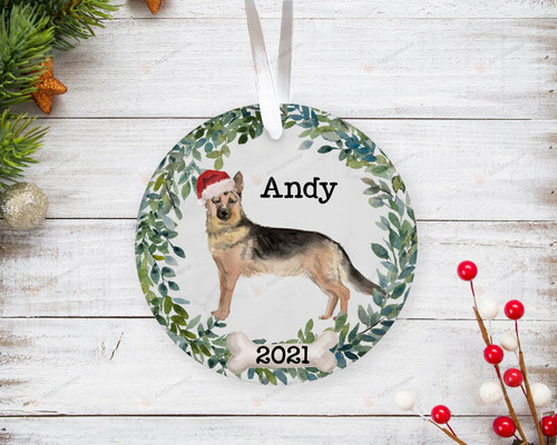Personalized German Shepherd Dog Ornament, Gifts For Dog Owners Ornament, Christmas Gift Ornament
