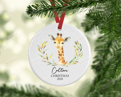Personalized Giraffe Ornament, Gifts For Giraffe Lovers Ornament, Christmas Gift Ornament