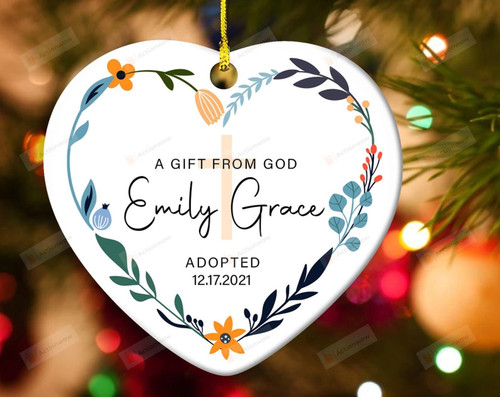 Personalized A Gifts from God Adoption Ornament Gotcha Day Gifts Adoption Memento Adoption Keepsake 2021 Xmas Ornament Adoptive Xmas Ornament Xmas Tree Decor