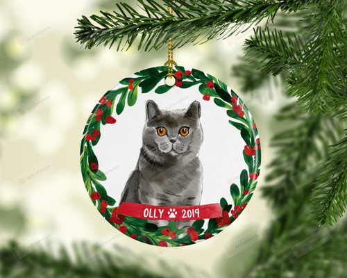 Personalized British Shorthair Cat Ornament, Gifts For Cat Lovers Ornament, Christmas Gift Ornament
