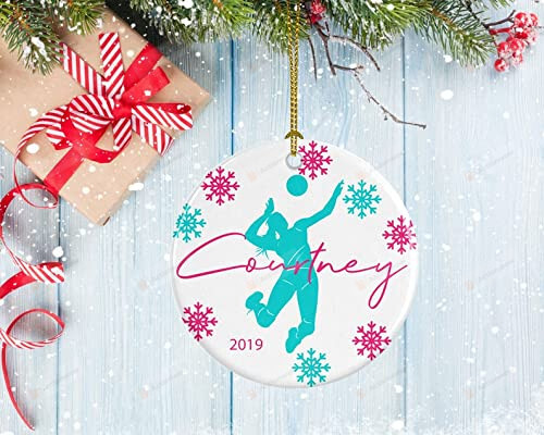 Personalized Volleyball Ornament, Volleyball Spike Custom Name Ornament - Merry Xmas Gifts For Volleyball Lovers/ Sport Lovers, Volleyball Girls, Christmas Tree Decoration