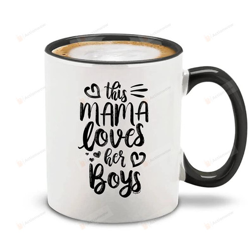 This Mama Loves Her Boys Coffee Mug Gift For Mom From Boy Mom Of Boy Gift Ceramic Coffee Mug White 11-15 Oz /Accent Mug For Mother'S Day Father'S Day Christmas