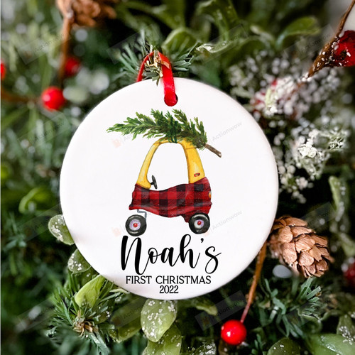 Personalized Car Hanging Xmas Tree Baby's First Christmas Ornament, Keepsake Gift Ornament, Christmas Gift Ornament