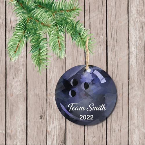 Personalized Christmas Ornament, Gift For Bowling Lovers Ornament, Christmas Gift Ornament