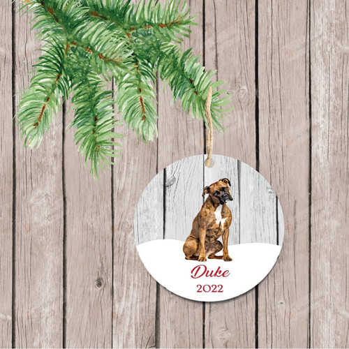 Personalized Boxer Christmas Ornament, Gift For Boxer Dog Ornament, Christmas Gift Ornament