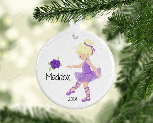 Personalized Ballet Girl Ornament, Gift For Ballet Lovers Ornament, Christmas Gift Ornament