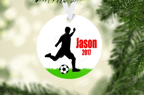 Personalized Soccer Player Ornament, Gift For Soccer Lovers Ornament, Christmas Gift Ornament