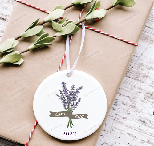 Personalized Lavender Christmas Ornament, Gift For Flower Lovers Ornament, Christmas Gift Ornament