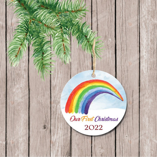 Personalized Our First Christmas Ornament, Gift For LGBT Lovers Ornament, Christmas Gift Ornament
