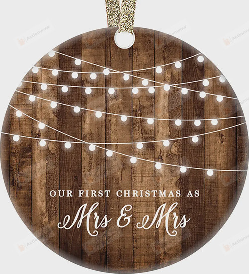 Our First Christmas As Mrs & Mrs Ornament, Married Lesbian Couple Ornament, Christmas Gift Ornament