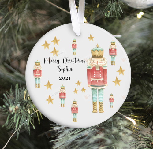 Personalized Nutcrackers And Stars Christmas Ornament, Nutcrackers Lovers Gift Ornament, Christmas Gift Ornament