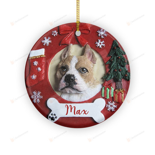 Personalized Pitbull Dog Christmas Ornament, Hanging Decoration Gifts For Pet, Dog Gifts, Gifts For Dog Mom Dog Dad On Christmas