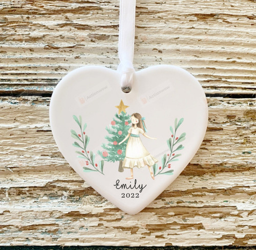 Personalized Lovely Girl Ornament, Gift For Baby Girl Ornament, Christmas Gift Ornament