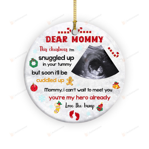 Personalized Dear Mommy Ornament, Custom Baby Sonogram, Christmas Gifts For Mom, New Mom Gifts, New Born Baby