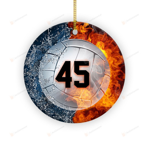 Custom Number Volleyball Sport Ornament, Gifts For Volleyball Players, Volleyball Christmas Ornament For Men For Women