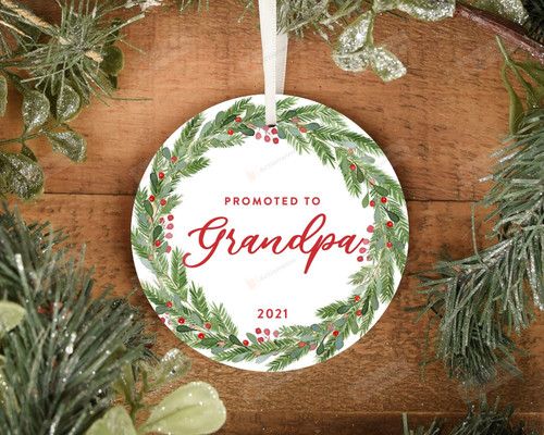 Personalized Promoted To Grandpa Ornament, Grandpa Gift Ornament, Christmas Gift Ornament