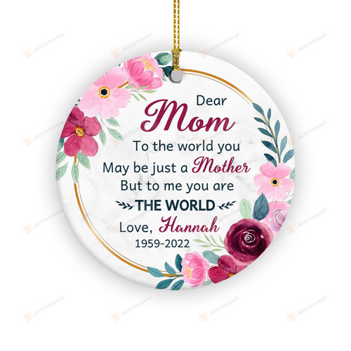 Personalized To My Mom Ornament, Dear Mom, Mother And Daughter Ornament, Custom Gifts For Mom, I Love You Mom