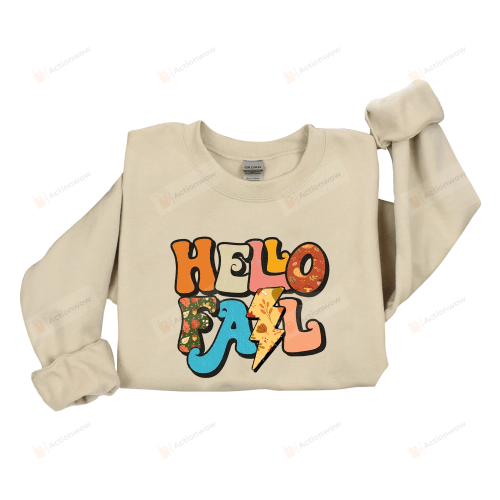 Hello Fall Sweatshirt, Fall Shirt Gifts For Women, Pumpkin Sweatshirt, Thanksgiving Gifts, Autumn Sweater, Fall Tee, Spooky Season