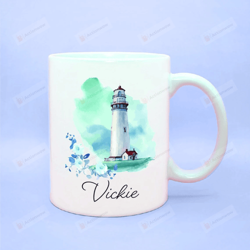 Personalized Lighthouse Coffee Mug, Beach Mug, Lighthouse Mug, Lighthouse Beach Mug, Lighthouse Cups, Beach Themed Mug, Lighthouse Gift Idea