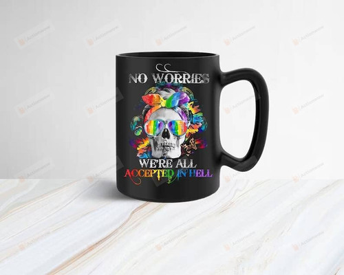 Gay Pride 2022 Lgbtq Gifts We'Re All Accepted In Hell Skull Mug For Gay Lesbian Tran Sexual Funny Coffee Cup For Gays Lgbt Pride Rainbow Gift Idea For Lgbt Supporters Funny Gay Mug Love Win Mug