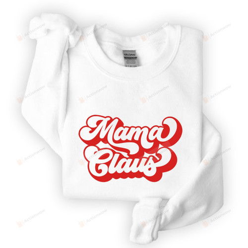 Mama Sweatshirt, Merry And Bright Christmas Sweatshirt Gifts For Women, Mom Christmas Sweater Gifts