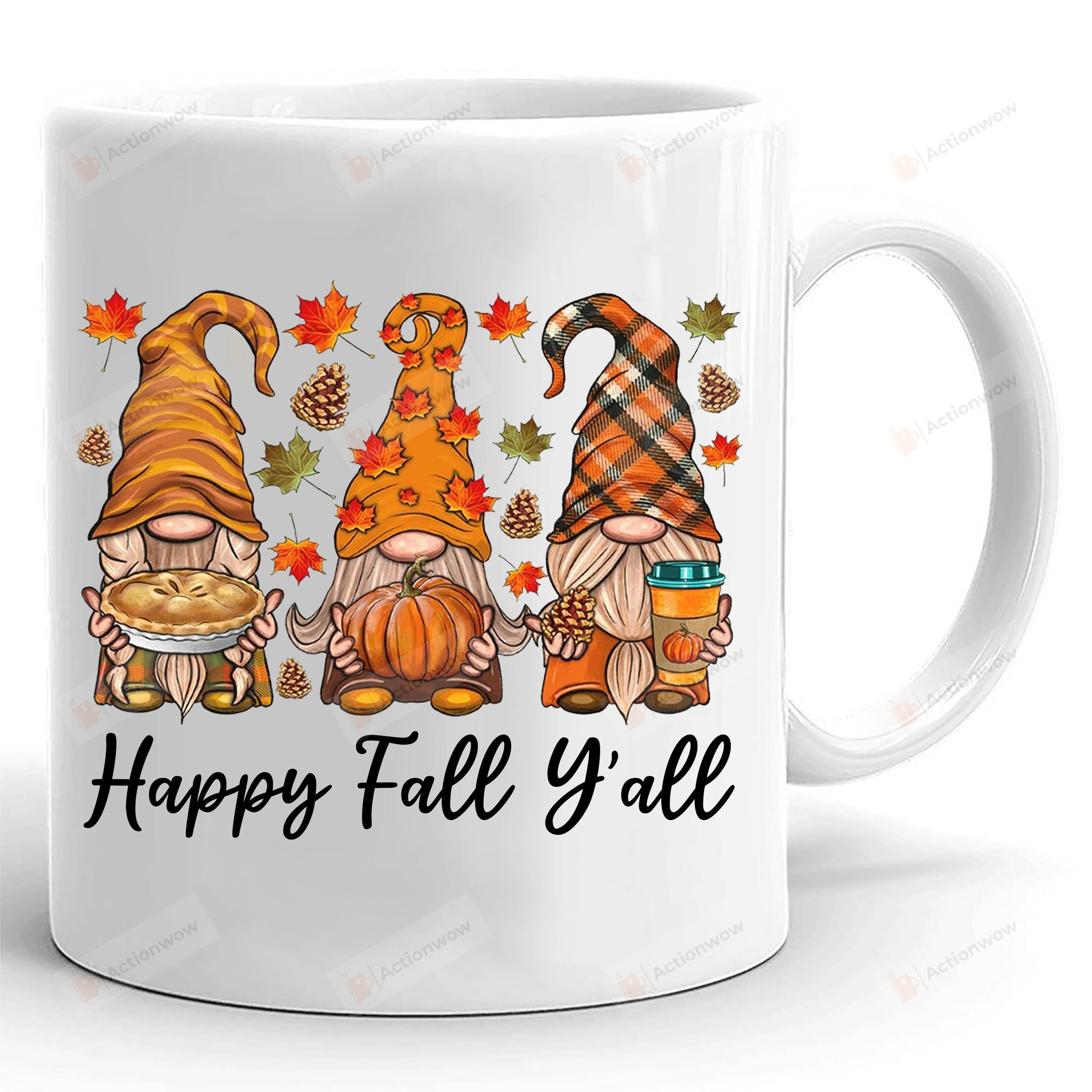 Happy Fall Y'all Thanksgiving Gnome Mug, Its Fall Yall Mug Fall Things For Women, Gromes Thanksgiving Sweaters Mug Gifts For Women Men