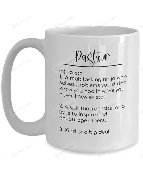 Pastor Definition Coffee Mug, Pastor Mug, Christian Mugs Pastor Appreciation Mug Gift For Friend Coworker Preacher Christmas Birthday Gift Bible Verse Mug For Women