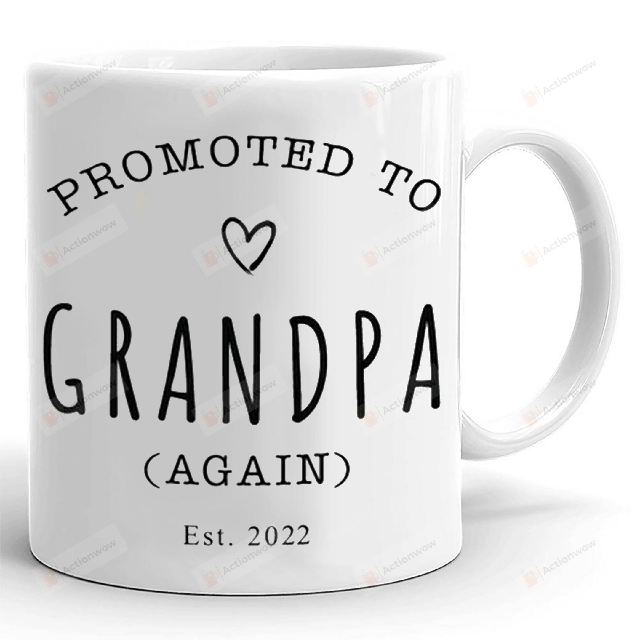 Promoted To Grandpa Mug, Grandpa 2022 Mug, Gifts For Papa Grandpa, Grandpa Again, Family Gifts For Granpa For Him